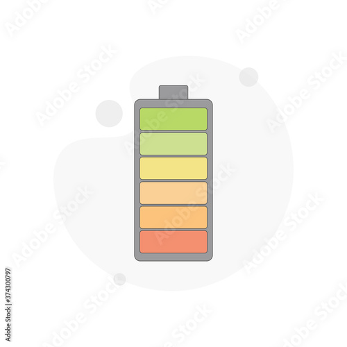 battery isolated vector flat illustration on white
