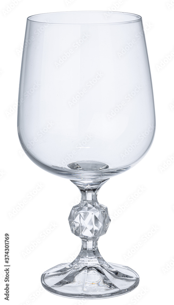 Empty wine glass isolated on white background