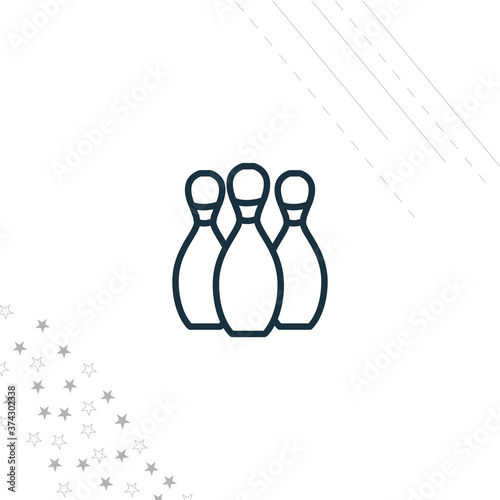 bowling cones isolated line icon for web and mobile