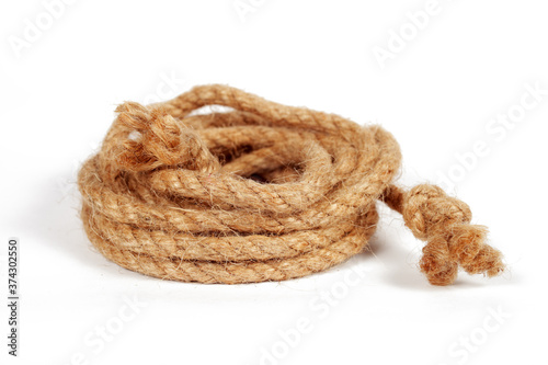 Marine rope on white background, isolate