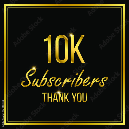 Ten thousand or 10000 followers or subscribers achievement symbol design, vector illustration.