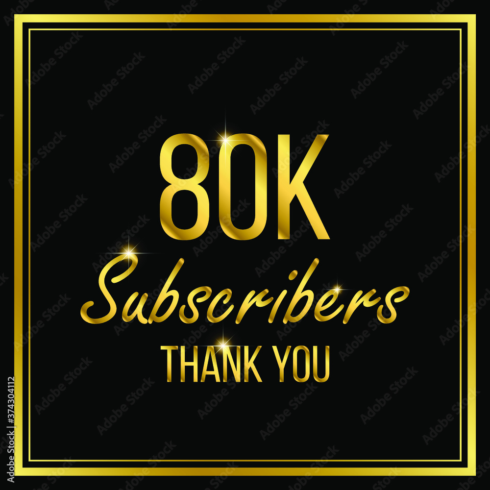 Eighty thousand or 80000 followers or subscribers achievement symbol design, vector illustration.