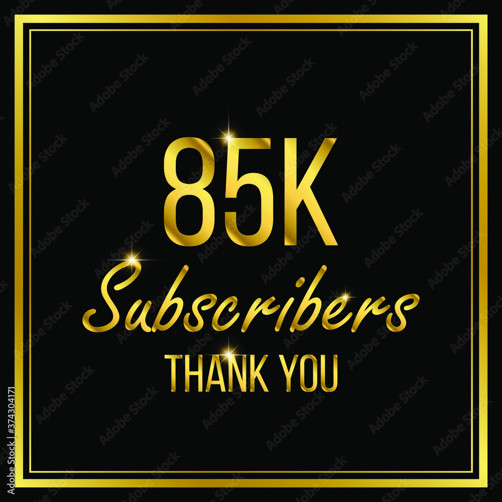 Eighty five thousand or 85000 followers or subscribers achievement symbol design, vector illustration. Eighty five thousand or 85000 followers or subscribers achievement symbol design, vector illustration.