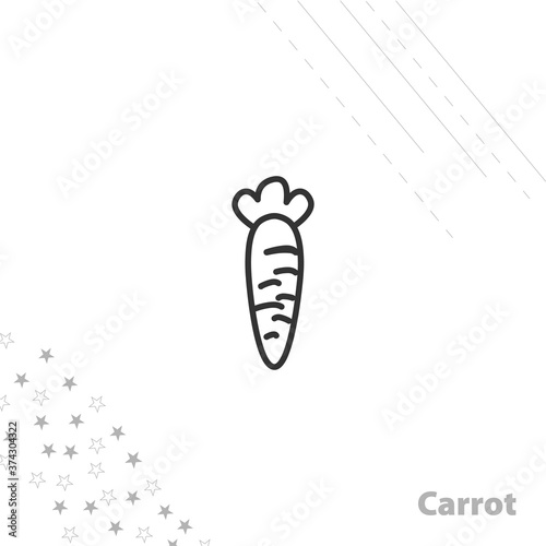 carrot isolated line icon for web and mobile