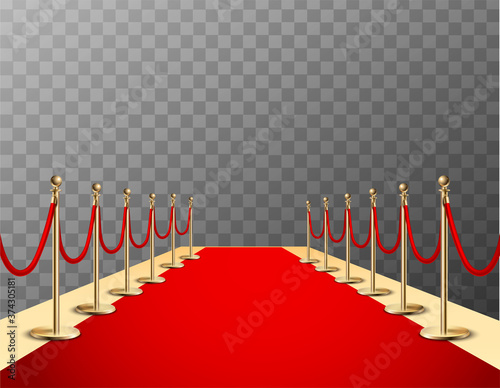 Red Carpet Realistic Colored Composition