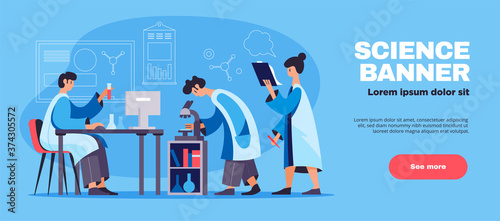 Science Laboratory Horizontal Banner