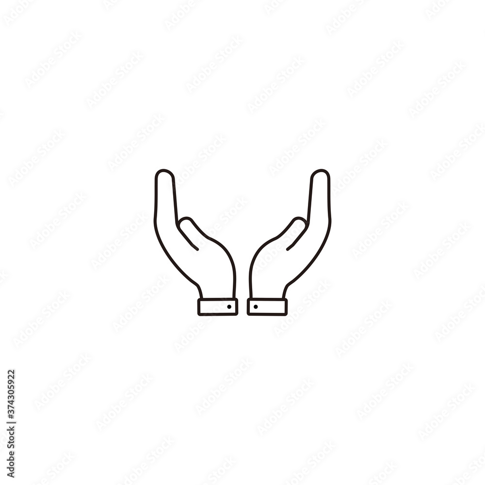 Protecting hand icon, Protecting hand symbol vector Protecting hand icon, Protecting hand symbol vector