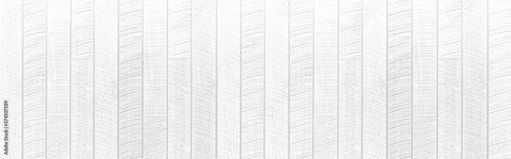 Obraz premium Panorama of Wood plank white timber texture background.Vintage table plywood woodwork hardwoods