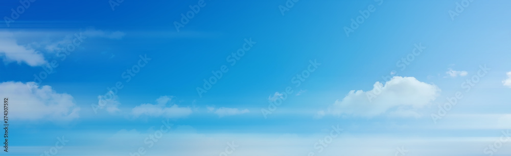 white clouds on blue sky background, abstract seasonal wallpaper, sunny day atmosphere