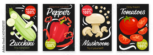 Sliced Vegetables Poster Ser