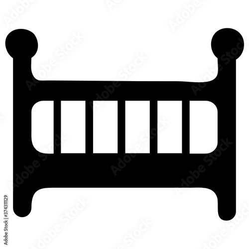 
Infant cradle, solid style of baby cot icon
