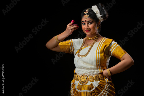 Mohiniattam dancer performing 
