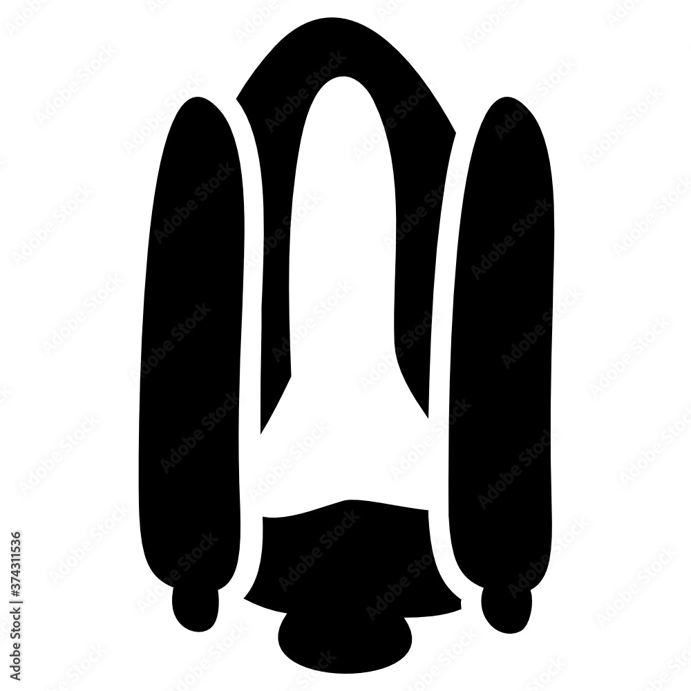 Missile, rocket launcher icon in solid design.
Missile, rocket launcher icon in solid design.