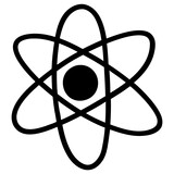 
Smallest constituent unit of matter, doodle design of atom icon
