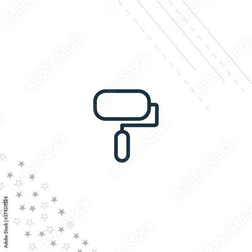 painting roller isolated line icon for web and mobile
