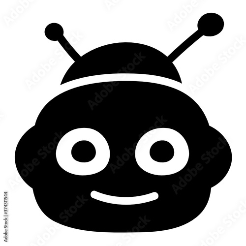 
Chatbot solid icon. Artificial conversational entity 
