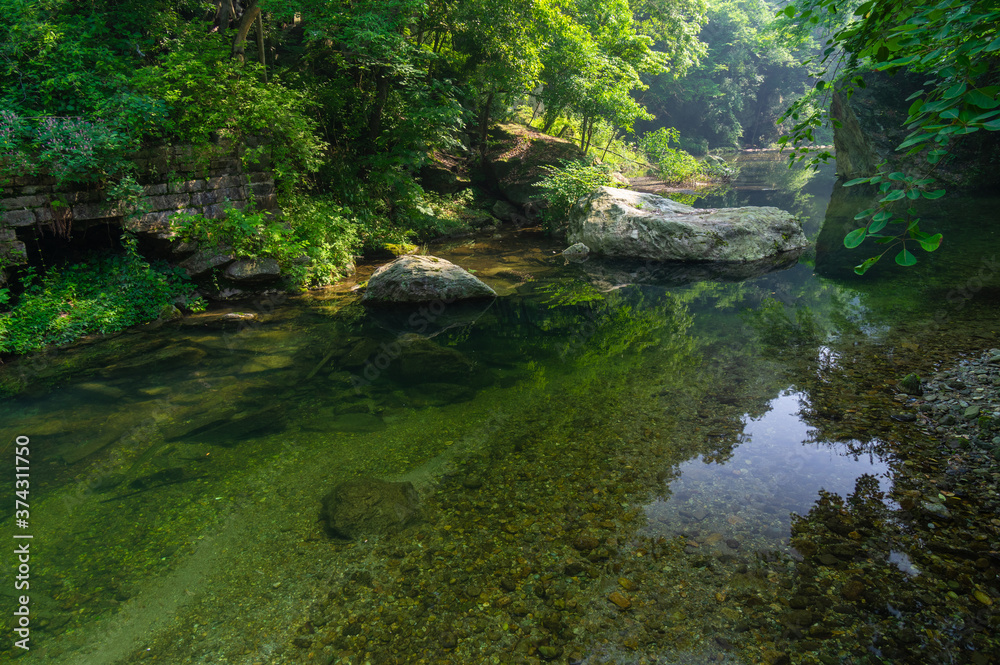 The charming summer scenery of Wudang Mountain, Hubei, China The charming summer scenery of Wudang Mountain, Hubei, China