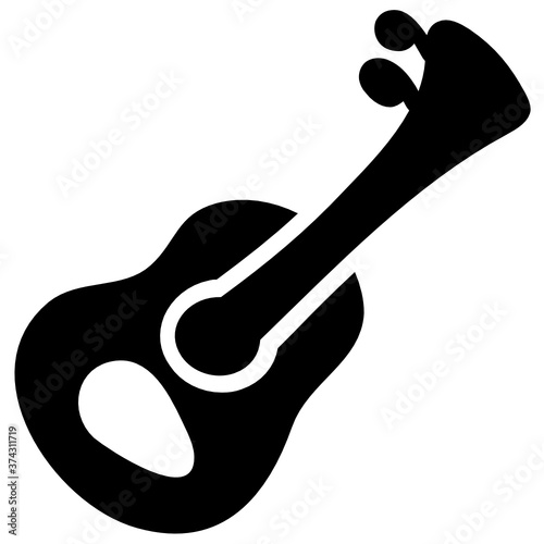 
A string musical instrument, guitar icon

