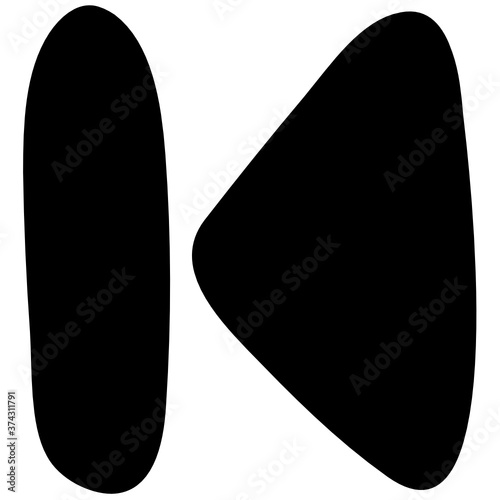 
Icon of backward arrow showing concept of playback 
