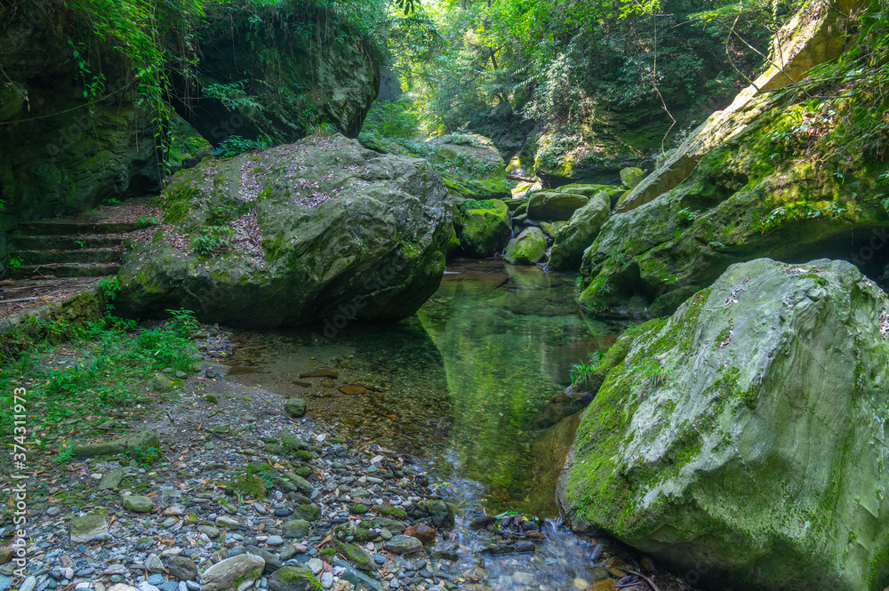 The charming summer scenery of Wudang Mountain, Hubei, China The charming summer scenery of Wudang Mountain, Hubei, China