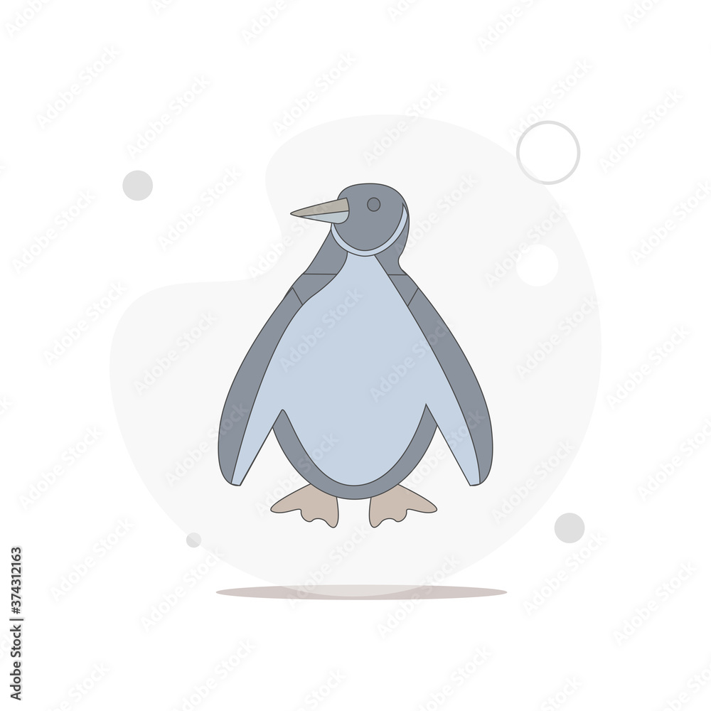Obraz premium Emperor Penguin isolated vector flat illustration on white