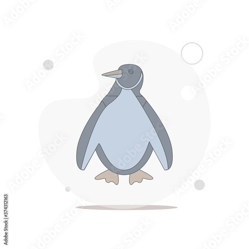 Emperor Penguin isolated vector flat illustration on white