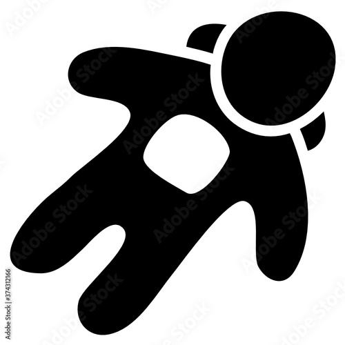 
Trendy doodle filled style icon of space explorer
