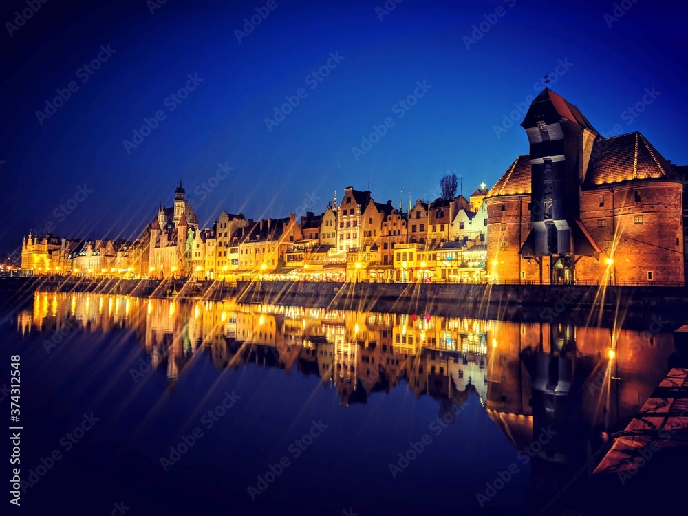 Fototapeta premium Gdańsk widok na żuraw nad Motławą