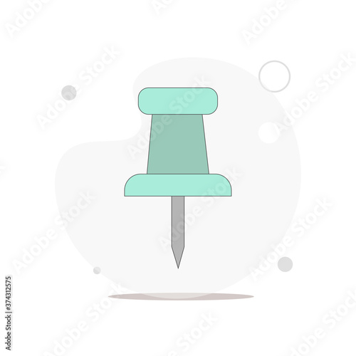 push pin isolated vector flat illustration on white