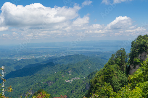 The charming summer scenery of Wudang Mountain, Hubei, China photo