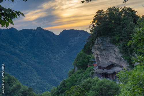 The charming summer scenery of Wudang Mountain, Hubei, China photo