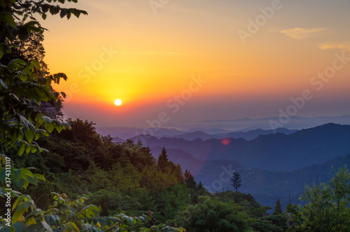 The charming summer scenery of Wudang Mountain  Hubei  China