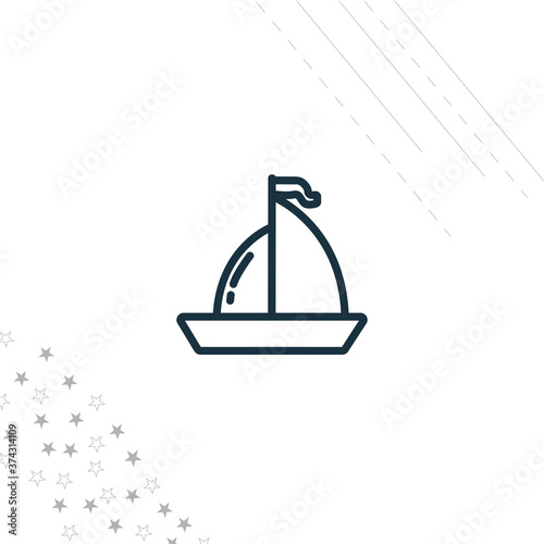 sailing yacht isolated line icon for web and mobile