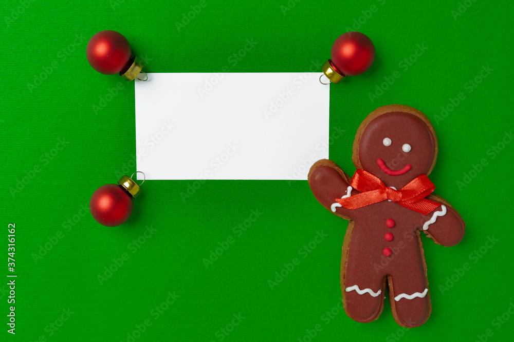 Fototapeta premium Blank Christmas greeting card with festive decorations