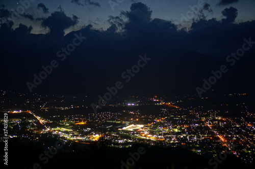 A night landscape from the mountain in Nagano  Japan.