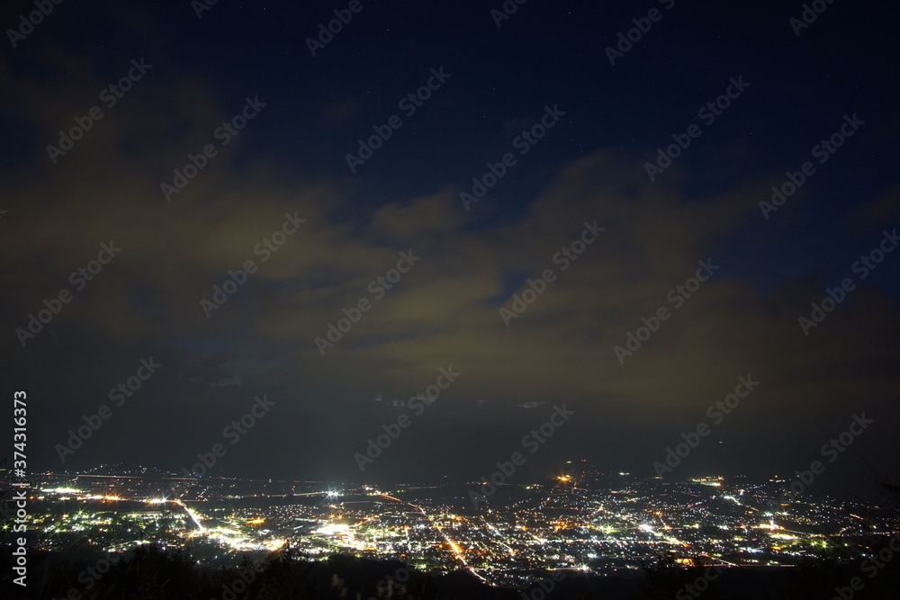 A night landscape from the mountain in Nagano, Japan. A night landscape from the mountain in Nagano, Japan.