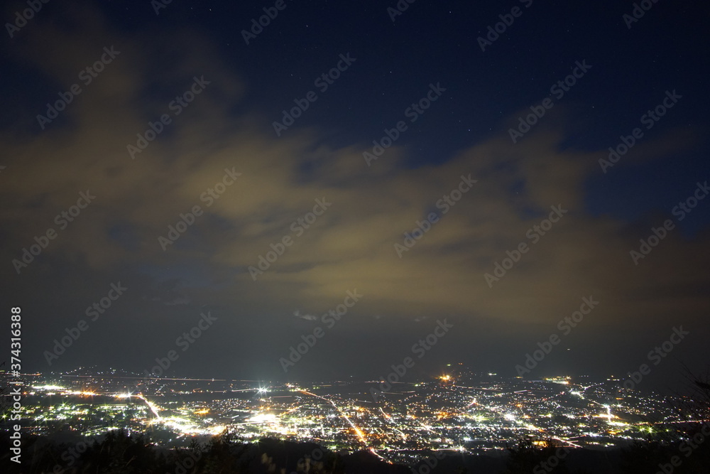 A night landscape from the mountain in Nagano, Japan.