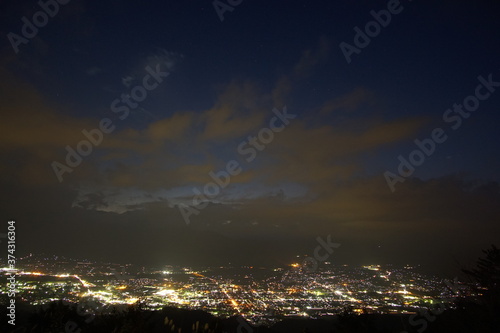 A night landscape from the mountain in Nagano, Japan.