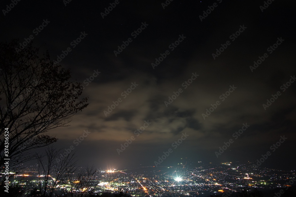 A night landscape from the mountain in Nagano, Japan. A night landscape from the mountain in Nagano, Japan.