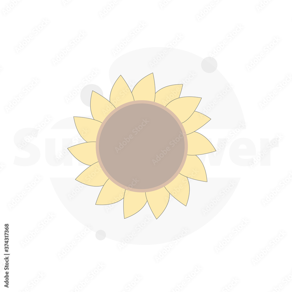 sunflower isolated vector flat illustration sunflower isolated vector flat illustration