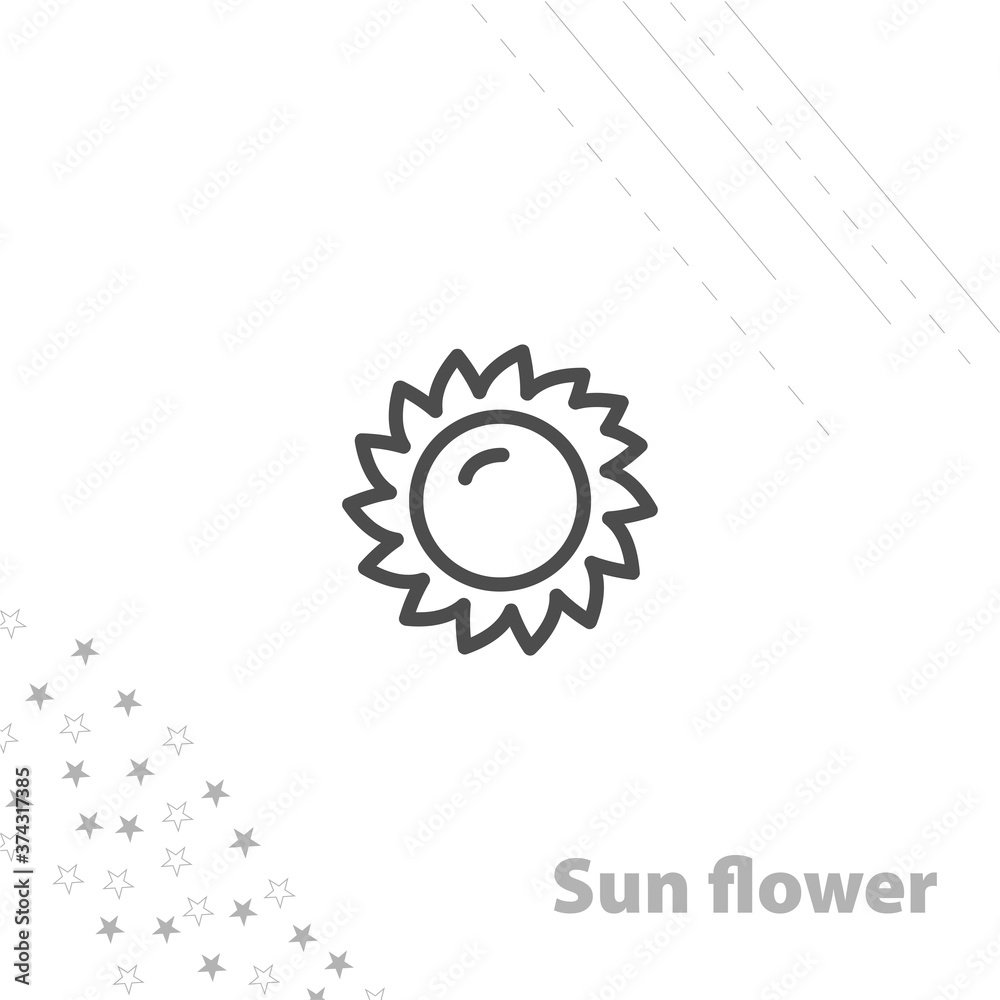 sunflower isolated line icon for web and mobile