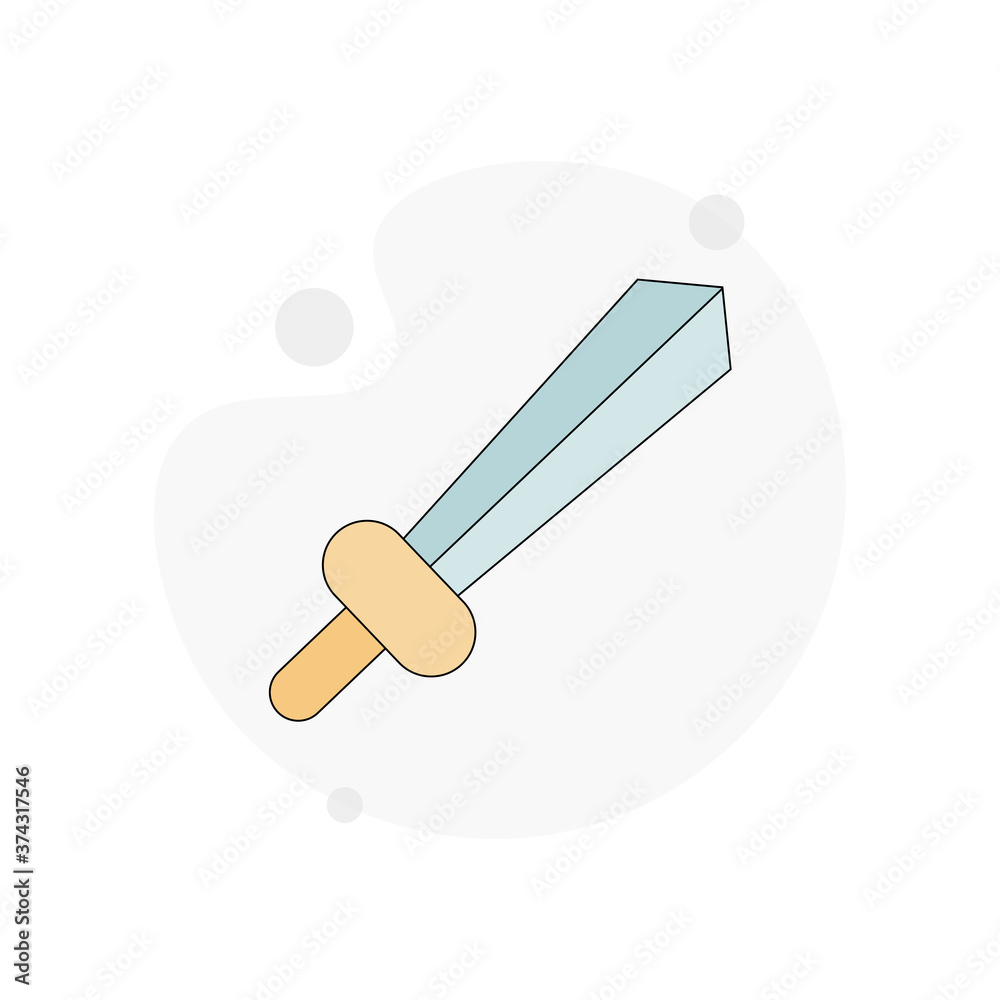 sword isolated vector flat illustration
