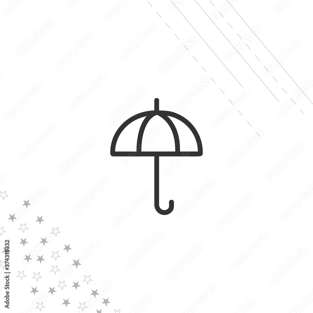 umbrella isolated line icon for web and mobile