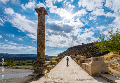 Historical Cendere Bridge in Adiyaman Province of Turkey photo