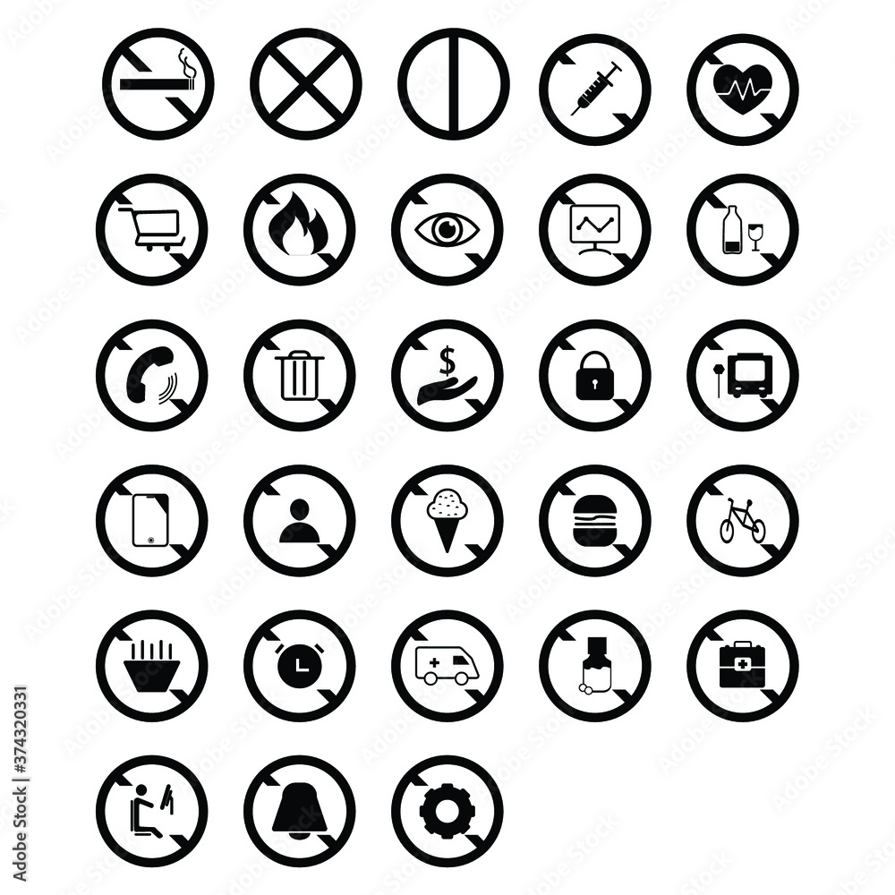 Forbidden Signs icon vector design Forbidden Signs icon vector design