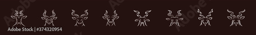 set of kudu cartoon icon design template with various model for logo, badges and more. vector illustration