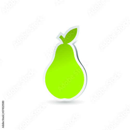 green pear vector isolate on white background