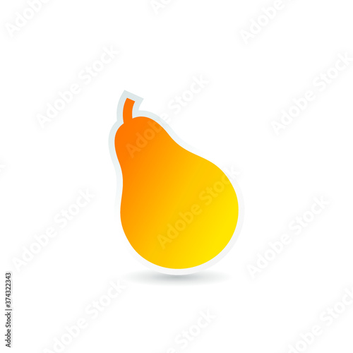 orange pear vector isolate on white background