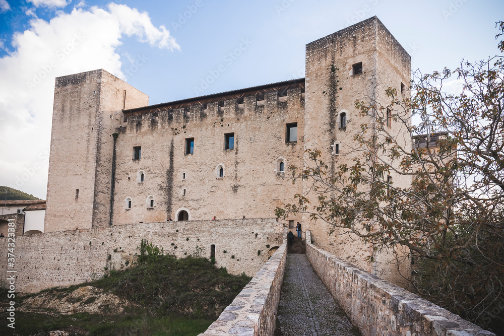 The Rocca Albornoziana is a fortress located on the top of the Sant'Elia hill overlooking the city of Spoleto