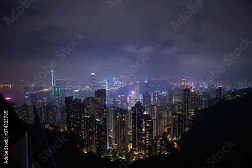 Canvas Print View of Victoria Harbour in Hong Kong from the Peak